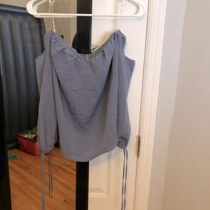 Blue open shoulders top, never worn